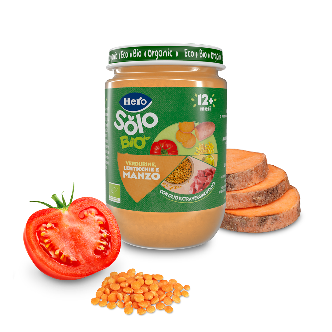 Hero Solo Bio Pappa Completa Verdurine, Lenticchie e Manzo